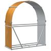 vidaXL Log Holder Wood Look 120x45x140 cm Galvanised Steel
