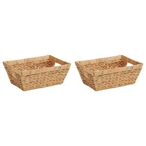 vidaXL Storage Baskets 2 pcs Natural 38 x 28 x 15 cm Water hyacinth