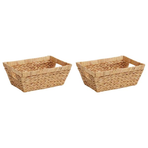 vidaXL Storage Baskets 2 pcs Natural 38 x 28 x 15 cm Water hyacinth