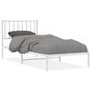 vidaXL Metal Bed Frame without Mattress with Headboard White 90x190cm