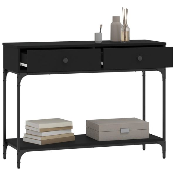 vidaXL Console Table Black 100x34.5x75 cm Engineered Wood
