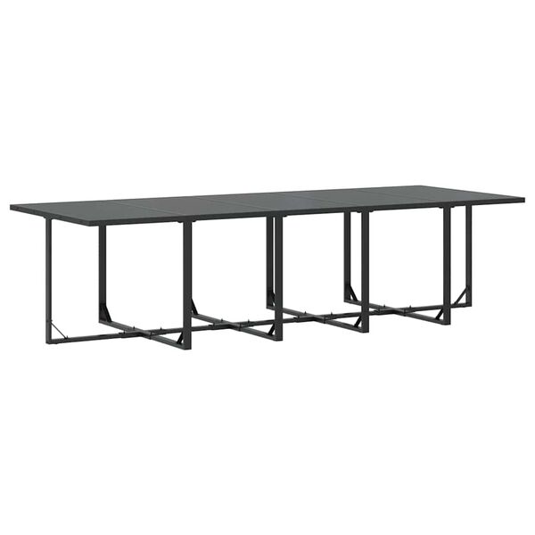 vidaXL Garden Dining Set 11 pcs Black Steel