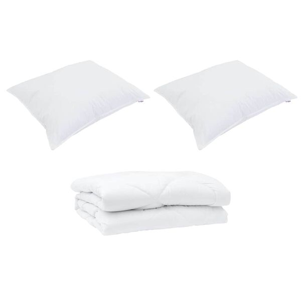 vidaXL Summer Duvet with Pillow 3 pcs White Microfibre
