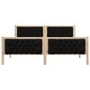 vidaXL Bed Frame with Headboard Black 180 x 200 cm Solid Pine Wood