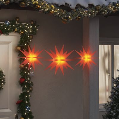 vidaXL Christmas Lights with LEDs 3 pcs Foldable Red