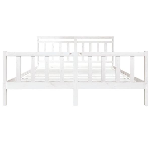 vidaXL Bed Frame without Mattress White Super King Solid Wood