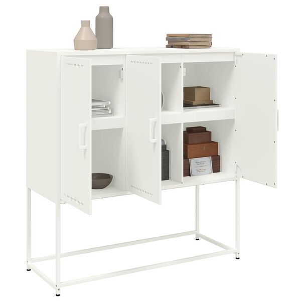 vidaXL Highboard White 100.5x39x107 cm Steel