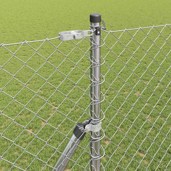vidaXL Fence Post Silver 10 x 1.5 m (40 x 40 mm mesh) Steel