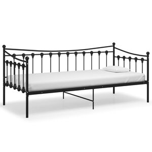 vidaXL Sofa Bed Frame without Mattress Black Metal 90x200 cm