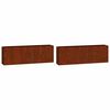vidaXL Wall Planters 2 pcs Rusty Corten Steel 53x10x17 cm