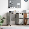 vidaXL Desk with Wheels Concrete Grey 91 x 50 x 77 cm Engineered Wood