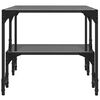 vidaXL Coffee Table with Black Glass Top 98.5x50x45 cm Steel