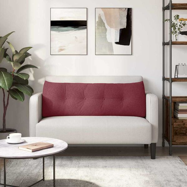 vidaXL Back Pillow Wine Red 140 x 24 x 50 cm Fabric