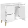 vidaXL Sink Cabinet High Gloss White 80x33x60 cm Engineered Wood