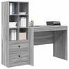 vidaXL Desk with Drawer 2 pcs Grey Sonoma