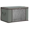vidaXL Storage Box with Transparent Side Window Grey 55 x 35 x 32 cm