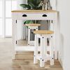 vidaXL 3 Piece Bar Set White Solid Wood Pine