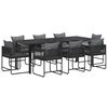vidaXL Garden Dining Set 9 pcs Black and Anthracite 200 x 80 x 73 cm