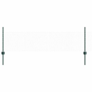 vidaXL Hexagonal Fence with Post 100 x 0.5 m PVC-Coated Steel Green