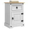vidaXL Bedside Table with Drawer White 45 x 35 x 64 cm Solid Pine Wood