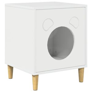 vidaXL Cat House Gloss White 42.5 x 40 x 53 cm Engineered Wood