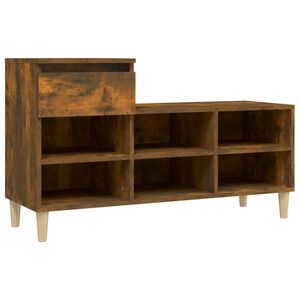 vidaXL Shoe Cabinet Smoked Oak 102x36x60 cm Engineered Wood