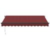 vidaXL Manual Retractable Awning with LEDs Burgundy 350x250 cm