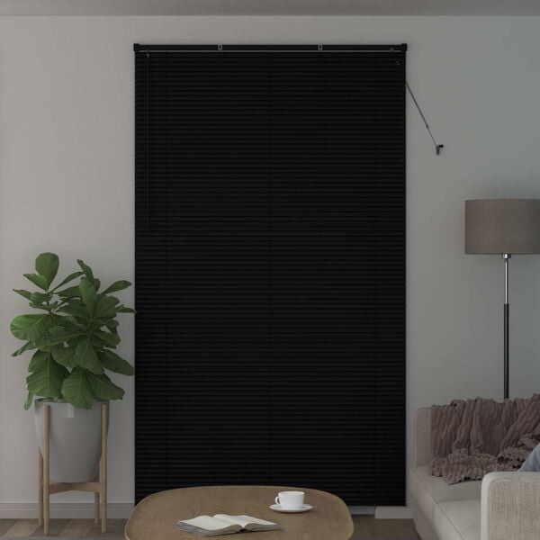 vidaXL Venetian Blind Manual Adjustable Black 213 x 140 cm PVC