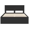 vidaXL Bed Frame with Headboard Black 135 x 190 cm Solid Pine Wood