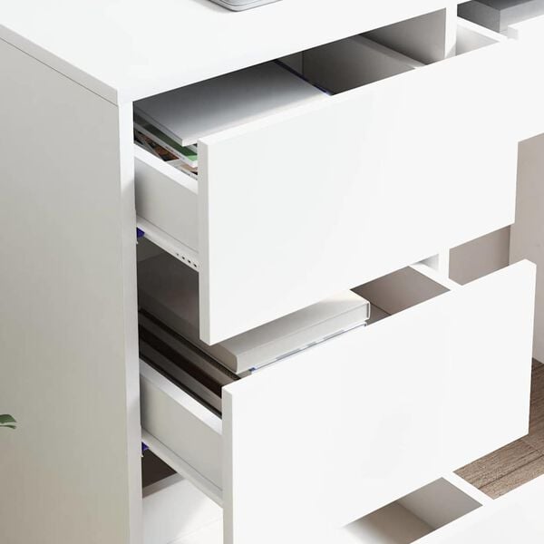 vidaXL Desk with Drawer White 90 x 37.5 x 75 cm Engineered Wood