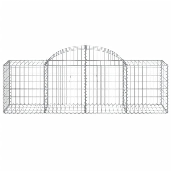vidaXL Arched Gabion Baskets 12 pcs 200x50x60/80 cm Galvanised Iron