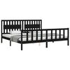 vidaXL Bed Frame without Mattress Black 200x200 cm Solid Wood Pine