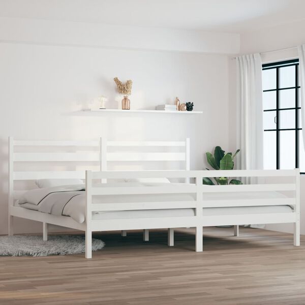 vidaXL Bed Frame without Mattress Solid Wood Pine 200x200 cm White