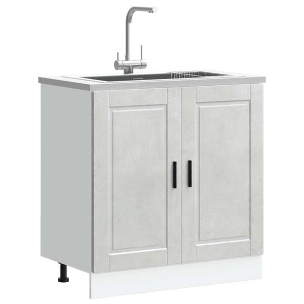 vidaXL Sink Base Cabinet&nbsp;"Porto" Concrete Grey 80x46x81.5 cm&nbsp;Engineered Wood
