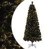 vidaXL Fiber Optic Christmas Tree 180 cm 24 LEDs Warm White PVC Green