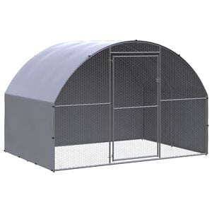 vidaXL Outdoor Chicken Coop 3x2x2 m Galvanised Steel