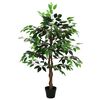 vidaXL Artificial Ficus Plant Green 90 x 16 x 110 cm Fabric and Wood