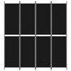 vidaXL 4-Panel Room Divider Black 200x220 cm Fabric