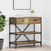 vidaXL Console Table with Drawer Brown 100 x 34.5 x 75 cm Wood