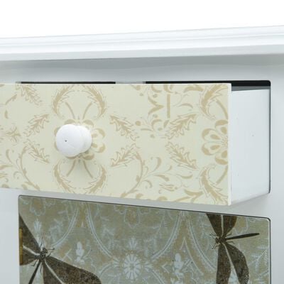 vidaXL Bedside Cabinet White and Grey 40x30x62 cm MDF
