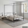 vidaXL Canopy Bed Frame without Mattress Grey Metal 160x200 cm