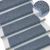 vidaXL Stair Mats Self-adhesive Sisal-Look 15 pcs 65x21x4 cm Blue