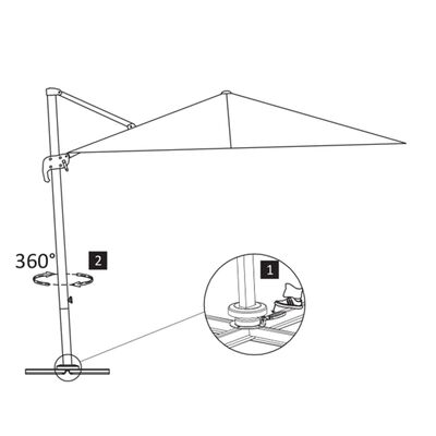 vidaXL Cantilever Umbrella with Aluminium Pole 400x300 cm Taupe