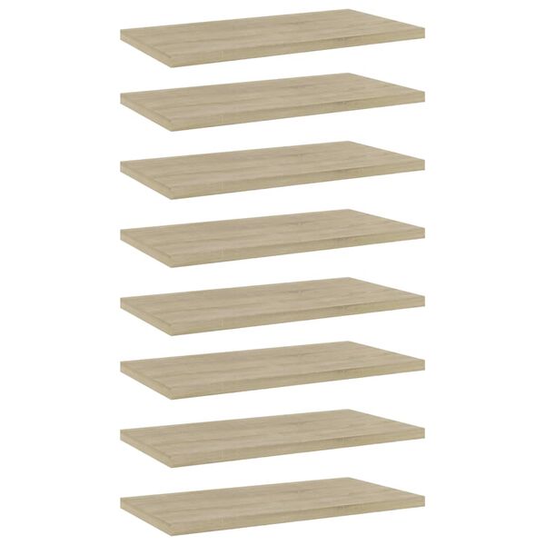 vidaXL Bookshelf Boards 8 pcs Sonoma Oak 40x20x1.5 cm Engineered Wood