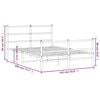 vidaXL Metal Bed Frame without Mattress with Footboard&nbsp;White 135x190cm