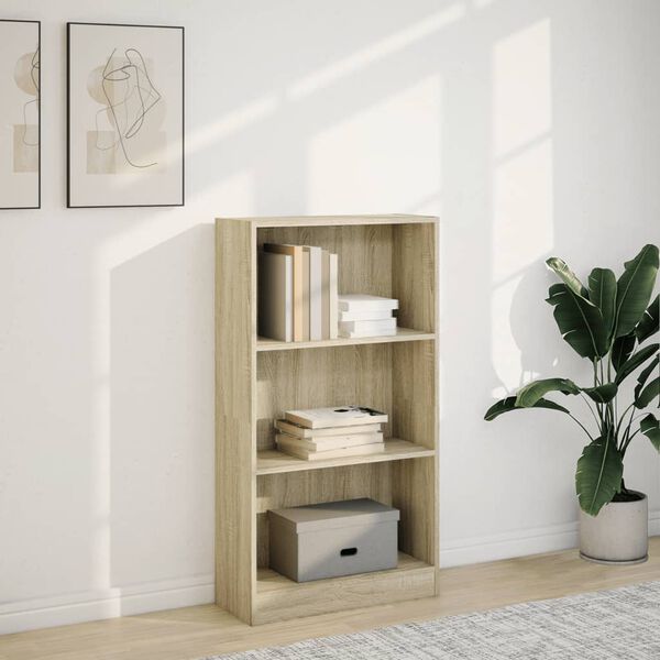vidaXL Bookcase Sonoma Oak 60x24x109 cm Engineered Wood