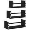 vidaXL Wall Shelf Set 3 pcs Black Oak 40 x 16 x 14 cm Engineered Wood