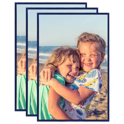 vidaXL Photo Frames Collage 3 pcs for Wall or Table Blue 70x90 cm MDF