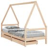 vidaXL Kids Bed Frame with Drawers 90x200 cm Solid Wood Pine