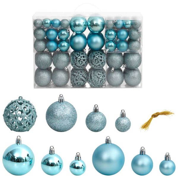 vidaXL Christmas Baubles 100 pcs Turquoise 3 / 4 / 6 cm